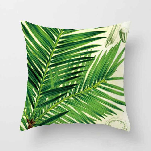 Vintage Flower Tropical Leaves Cushion Cover Axcestories