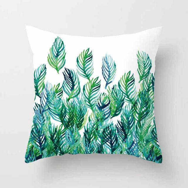 Vintage Flower Tropical Leaves Cushion Cover Axcestories