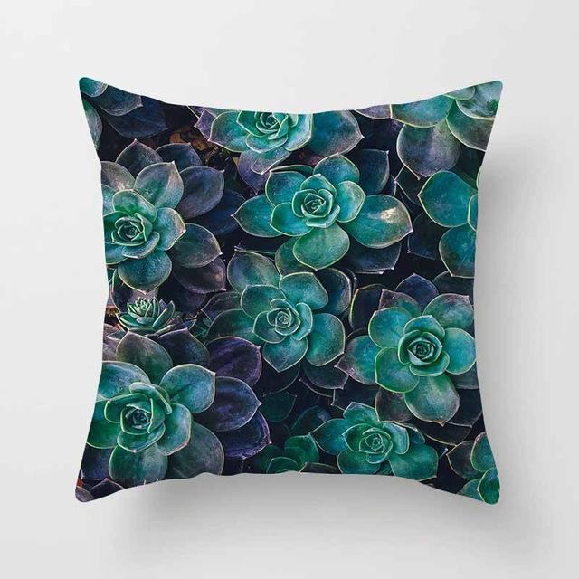 Vintage Flower Tropical Leaves Cushion Cover Axcestories