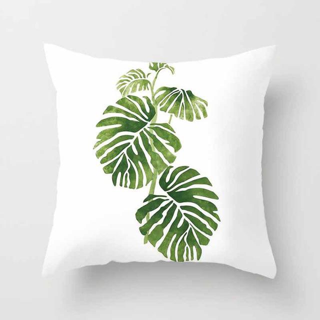 Vintage Flower Tropical Leaves Cushion Cover Axcestories
