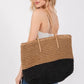 Fame Straw Braided Beach Tote Bag Axcestories