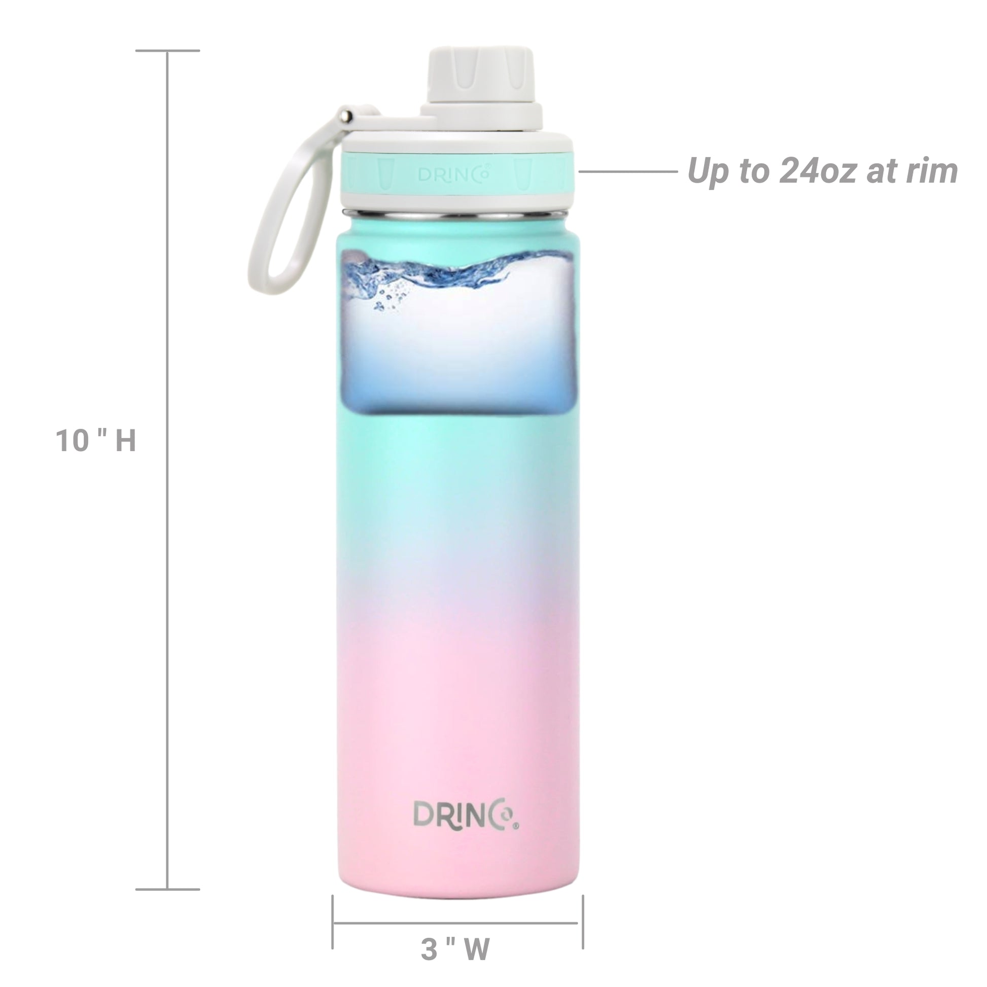 DRINCO® 22oz Stainless Steel Sport Water Bottle - Macaron Axcestories