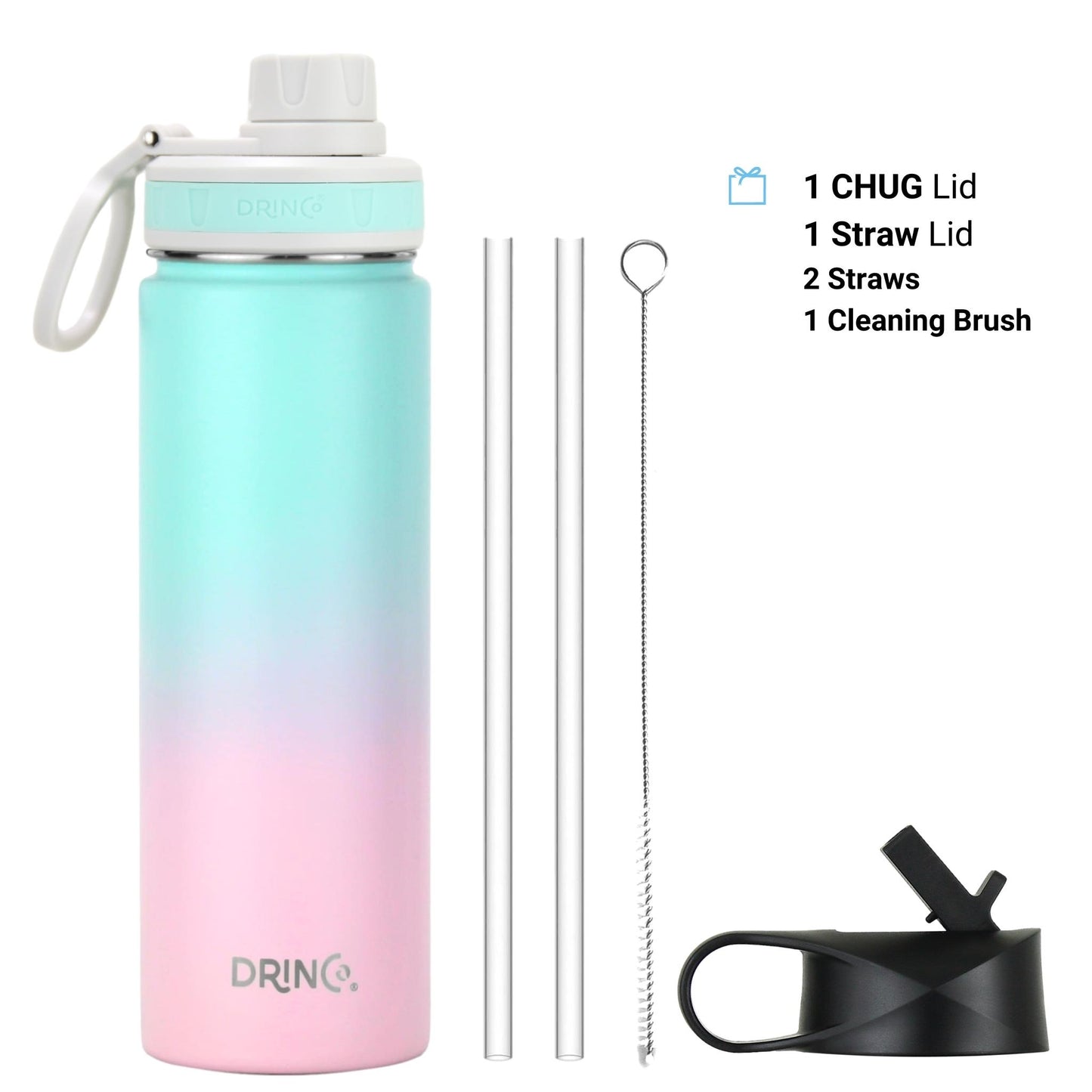DRINCO® 22oz Stainless Steel Sport Water Bottle - Macaron Axcestories