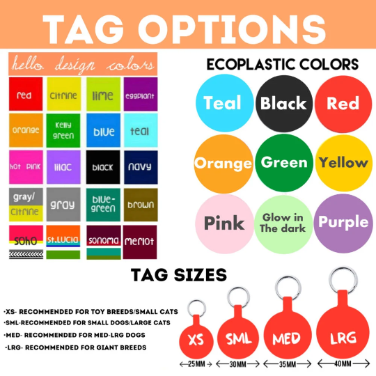 Hello Pet ID Tag Eco-Friendly Plastic Tag for Dogs and Cats Axcestories