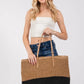 Fame Straw Braided Beach Tote Bag Axcestories