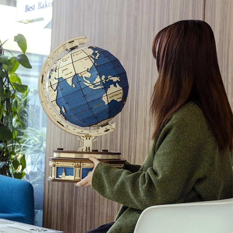 3D Globe Wooden Puzzle Axcestories